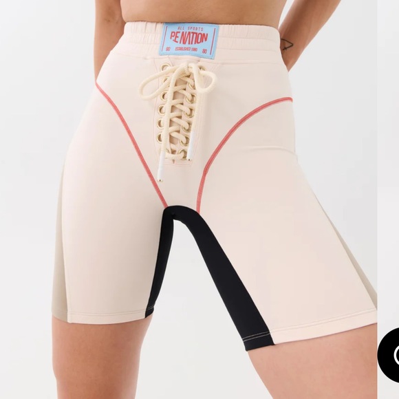 PE NATION UNDEFEATED BIKE SHORT IN PEARLED IVORY XS - Picture 1 of 7